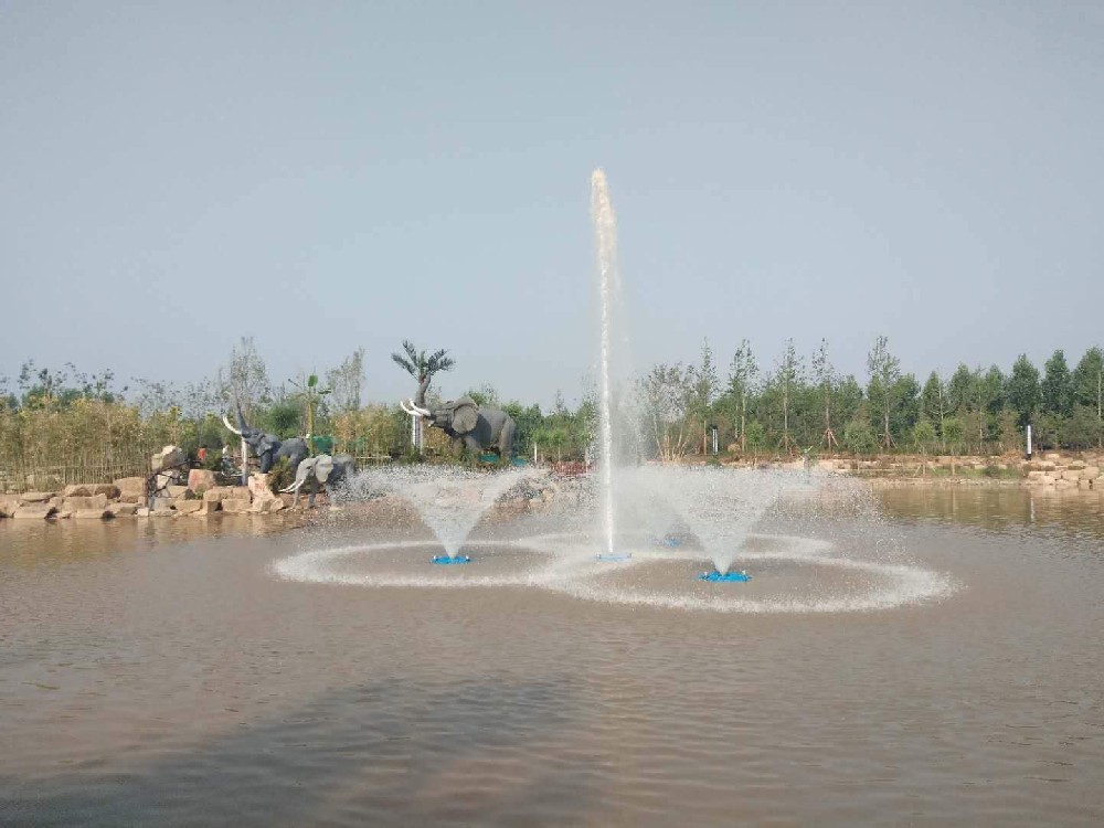 太阳能曝气机光伏曝气机景观喷泉式水体曝气机河道污水处理曝气机